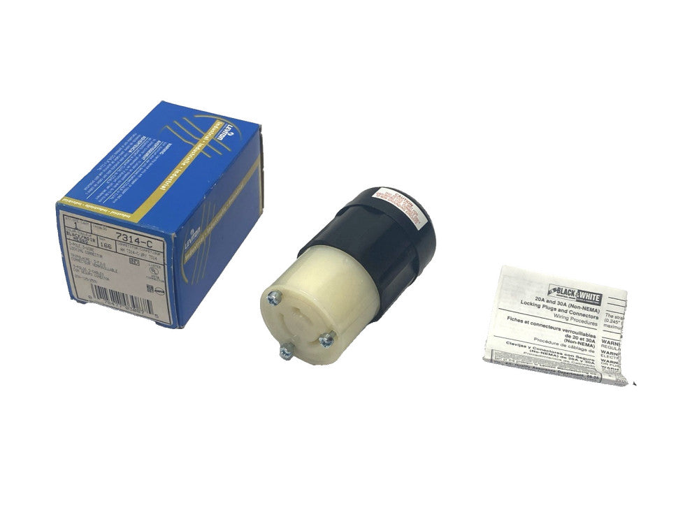 Leviton 7314-C Locking Connector, 3-Pole 3-Wire 20A 125/250V #18-10 AWG