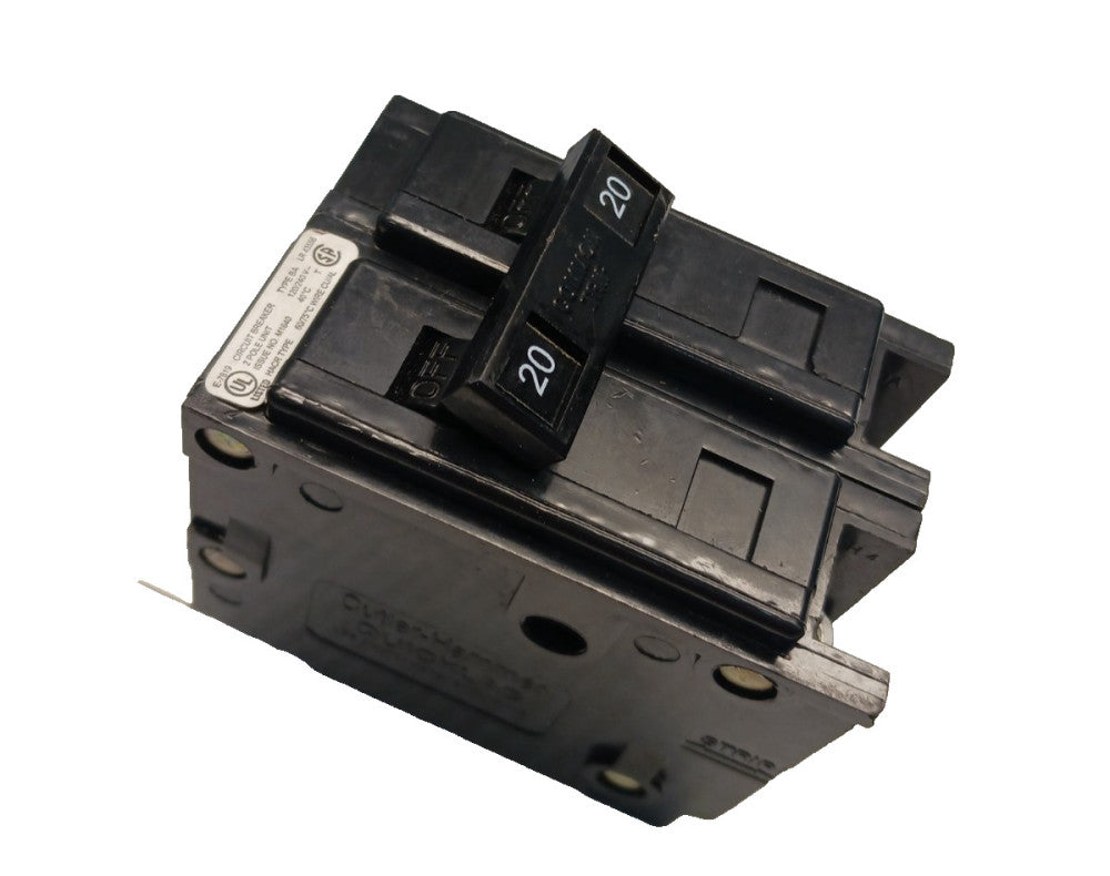 Cutler Hammer BAB2020 Bolt-on 20 Amp Circuit Breaker 2 Pole 120/240 Vac quicklag