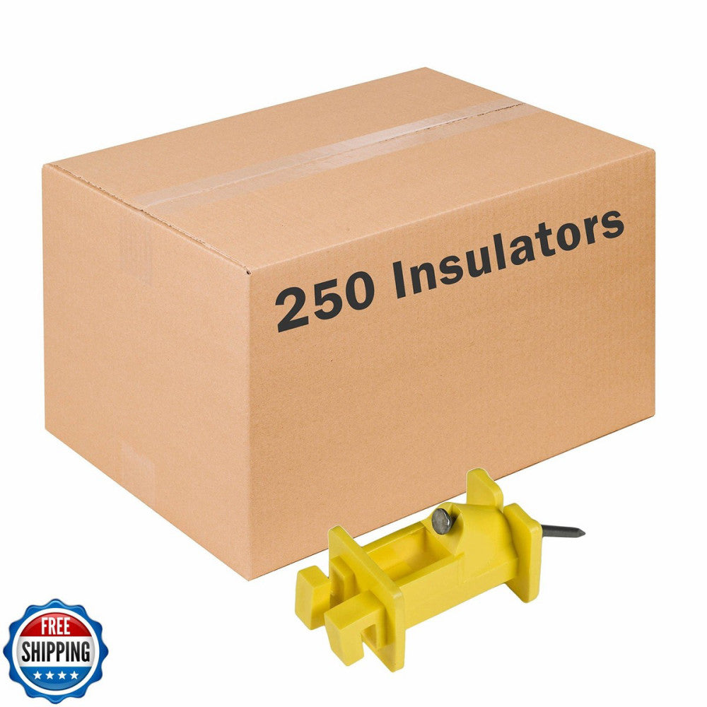 Zareba IWNY-Z Yellow Slant Nail Insulator - 250 Pack