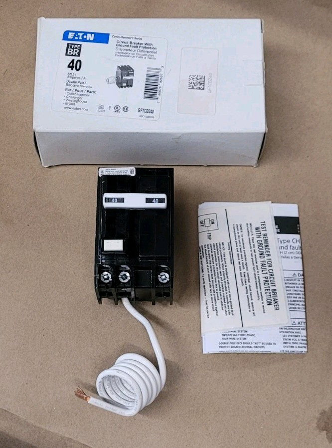 Eaton GFTCB240 40 Amp Circuit Breaker With Ground Fault Protection