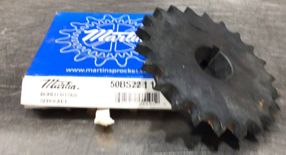 Martin 50BS22 1 Bored to Size Sprocket 22 Teeth 1" Keyed Bore 50BS221 Nos