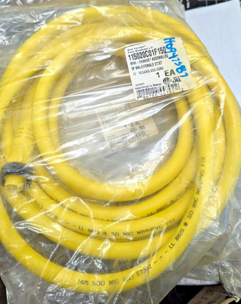 15 Foot Mini-Change Cord-Set 16/5 AWG SOO 115020C01F150 [A6B3]