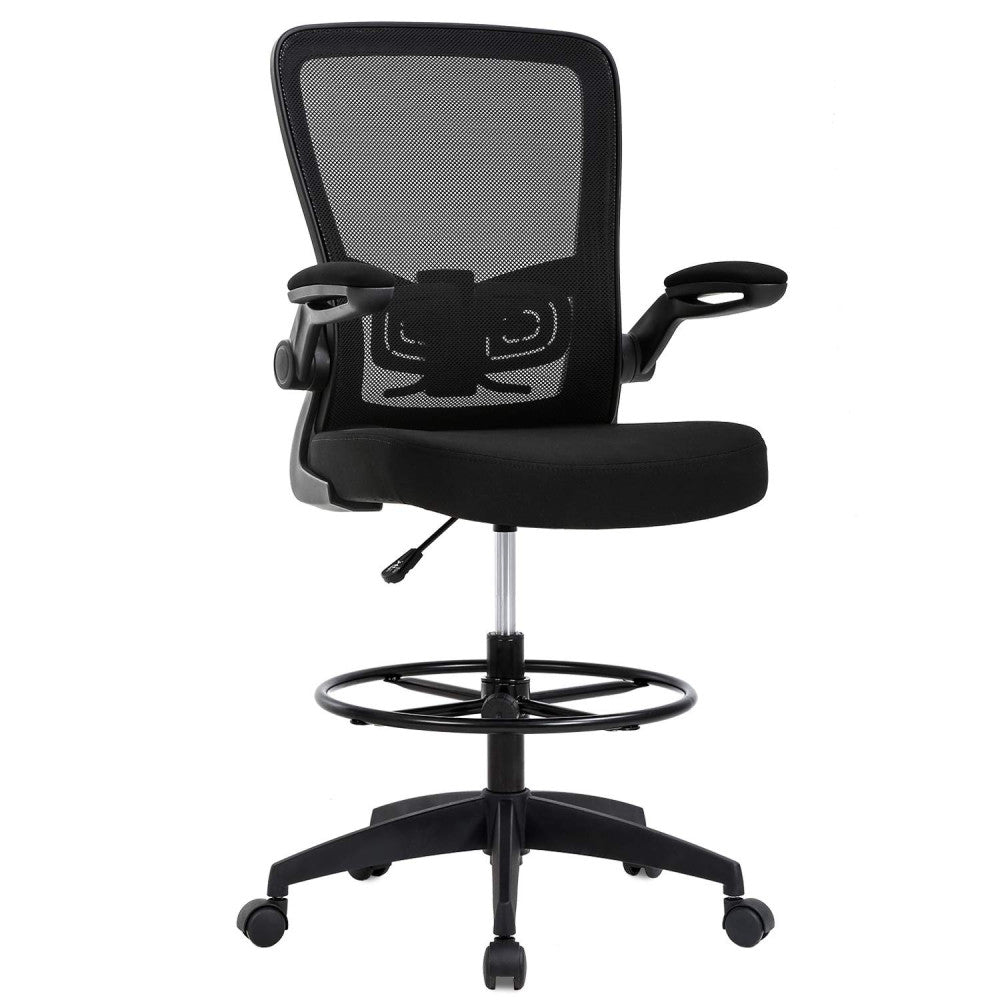 Drafting Chair Tall Office Chair Adjustable Height with Lumbar Support Flip U...