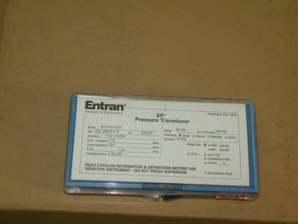 Entran EP Pressure Transducre 50psi Range 1.42 mV/psi EPX-V01-50P