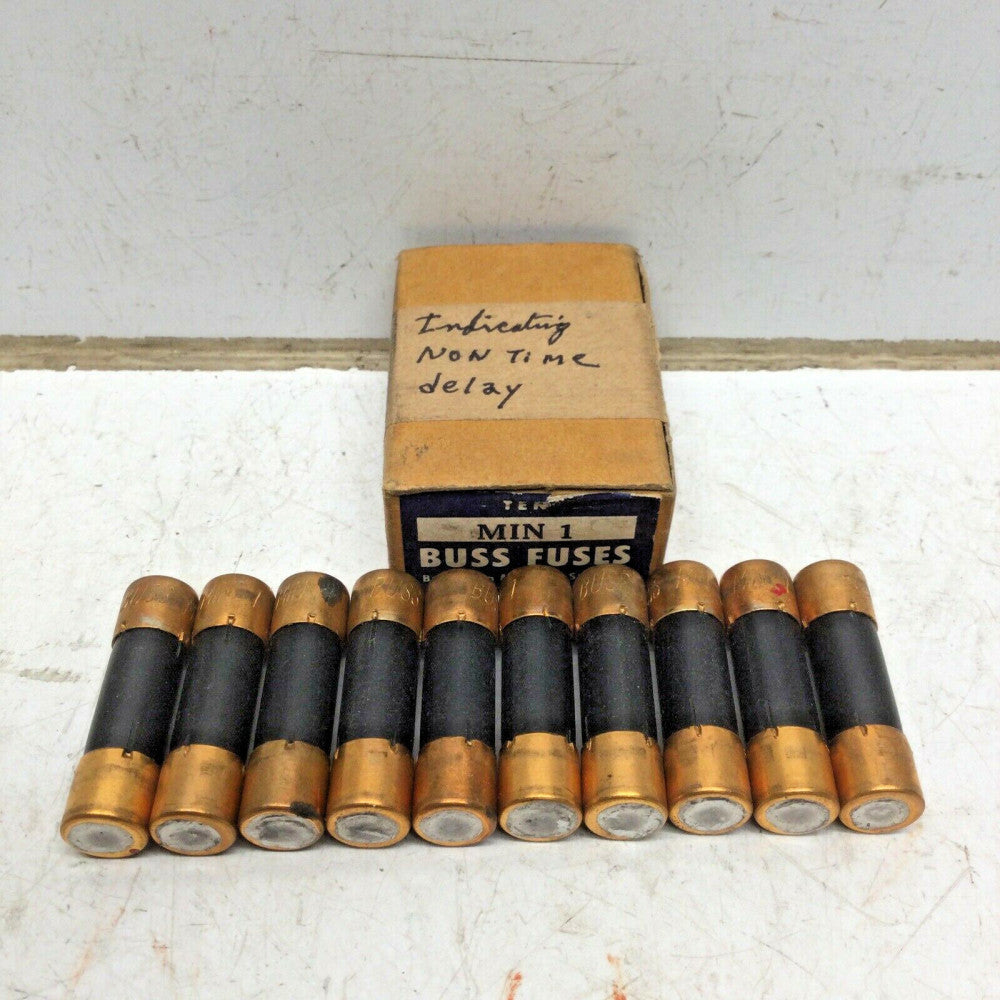 BUSS BUSSMANN MIN 1 Indicating Fuse 1 AMP 130VAC (LOT of 10)