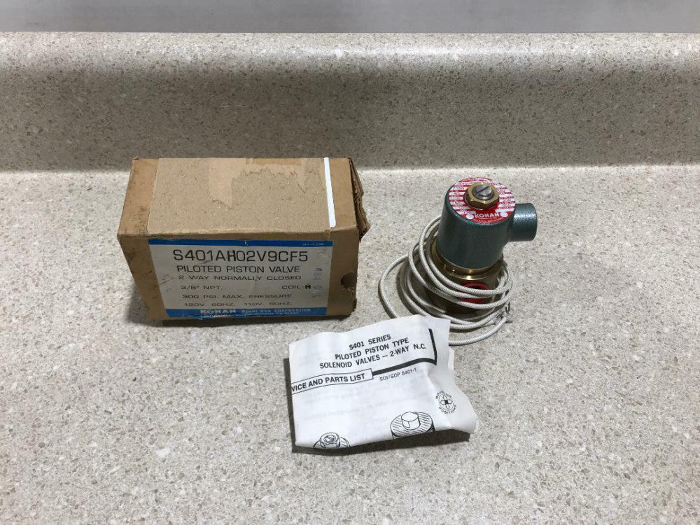 Konan S401AH02V9CF5 Piloted Piston Valve 2 way 3/8" npt 300 psi NEW