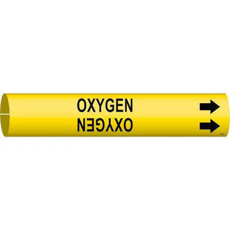 Brady 4105-C Pipe Marker,Oxygen,Yel,2-1/2 To 3-7/8 In