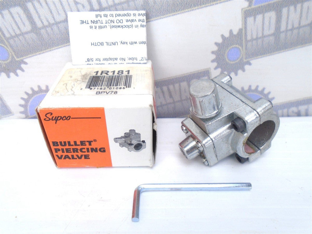 Supco - BULLET PIERCING VALVE - BPV78 - For 7/8" Tubing - W/ HEX KEY - (NIB)
