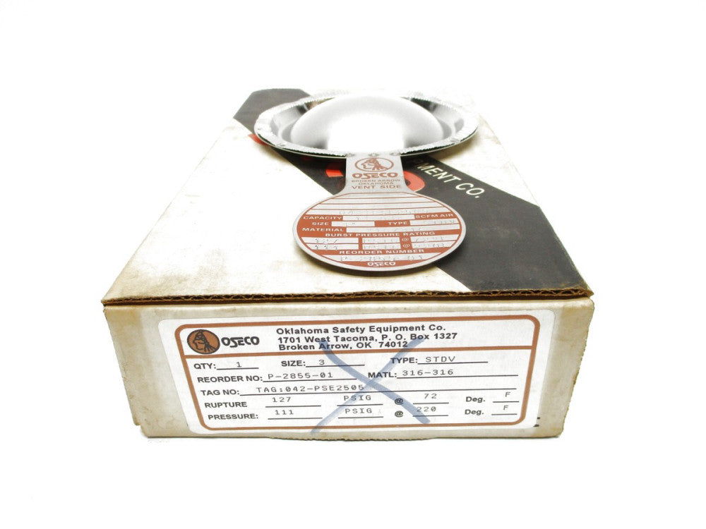 OSECO 042-PSE2505 P-2855-01 3" TYPE STDV 127 PSIG @ 72 NSMP