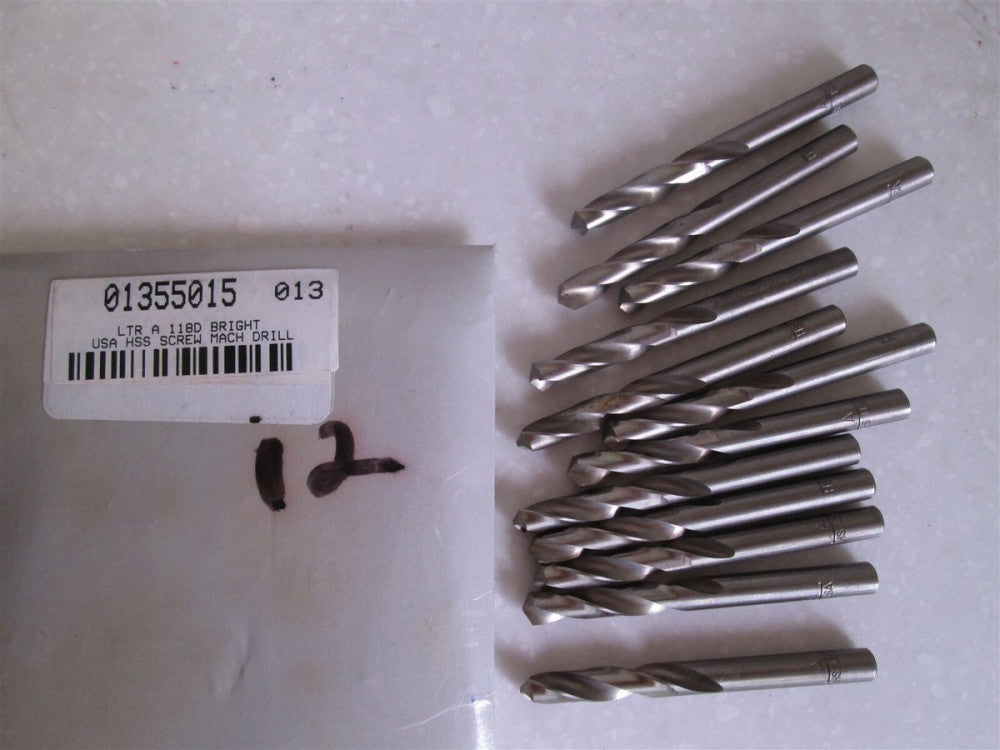 (1355015) 1-5/16" x 2-7/16" HSS Bright Screw Machine Length Drill Bits - Qty 12 