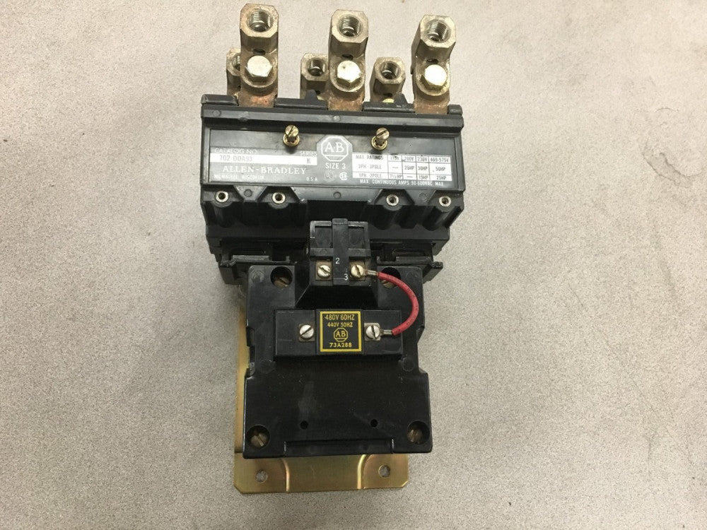 NEW NO BOX ALLEN-BRADLEY SIZE 3 STARTER 440/480V. COIL 702-DOA93 SERIES K