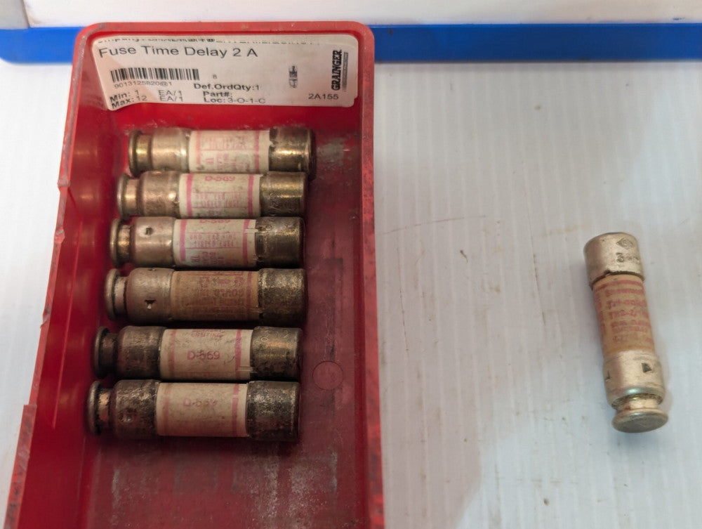 Lot of 7 Shawmut TR3-2/10R Time Delay Midget Fuse, 3.2A, 250VAC, 160VDC, RK5