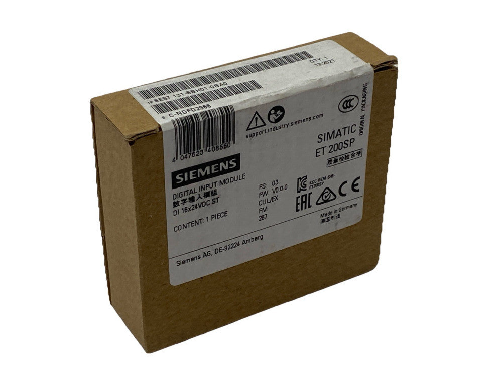 Siemens 6ES7 131-6BH01-0BA0 SIMATIC ET 200SP Digital Input Module DI 16x 24VDC