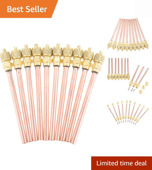 10PCS HVAC Schrader Access Valves for Refrigerant Charging -  Copper