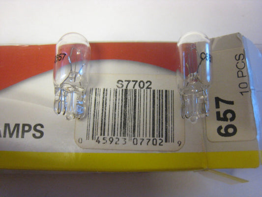 2 Satco S7702  C857 MINI DC  Bse 657  Miniature light bulbs Lot of 2 Bulbs