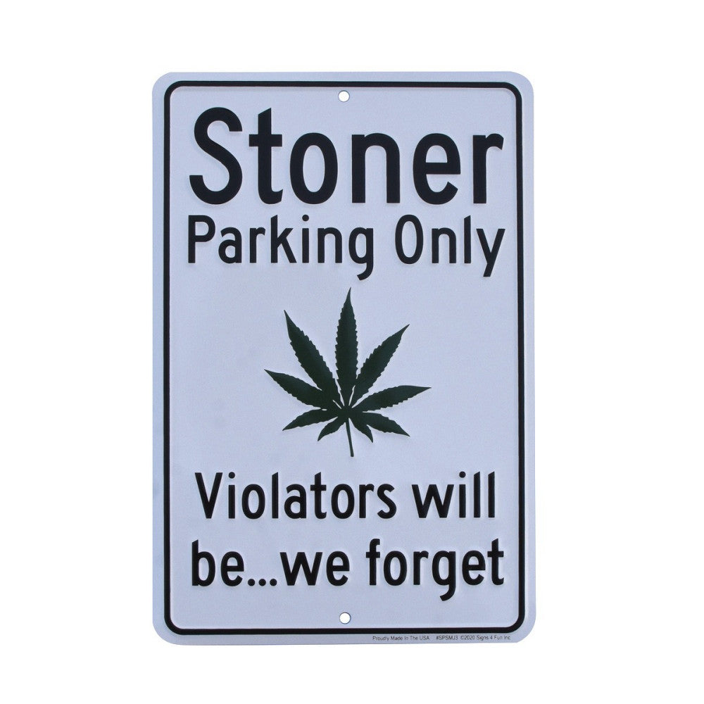 Stoner Parking Only Funny Weed Sign Marijuana Humor Garage Man Cave Wall Decor
