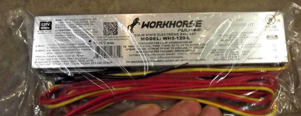 Fulham WH5-120-L WorkHorse Electronic Fluorescent Ballast 120V T26