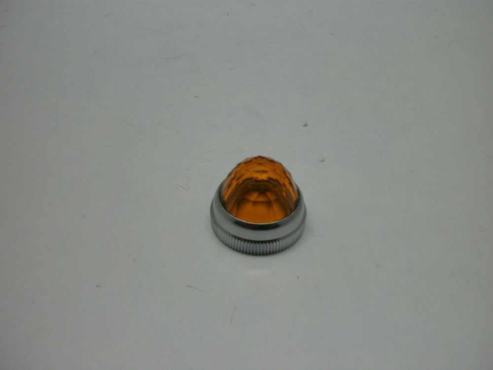 DIALIGHT/DIALCO PILOT LIGHT LENS 1" AMBER DIAMOND JEWEL SCREW W/CHROME TRIM NNB