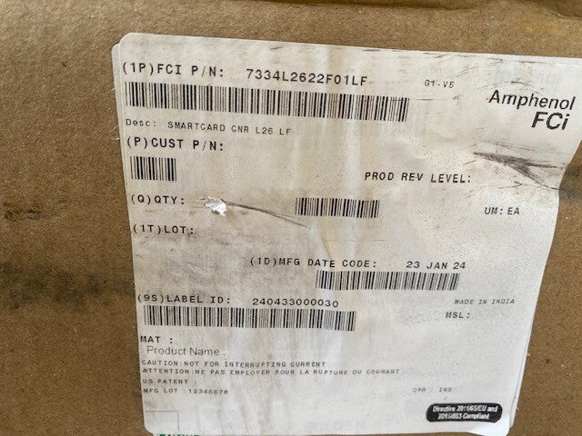 (700 PACK) Amphenol ICC CONN SMART CARD 7334L2622F01LF
