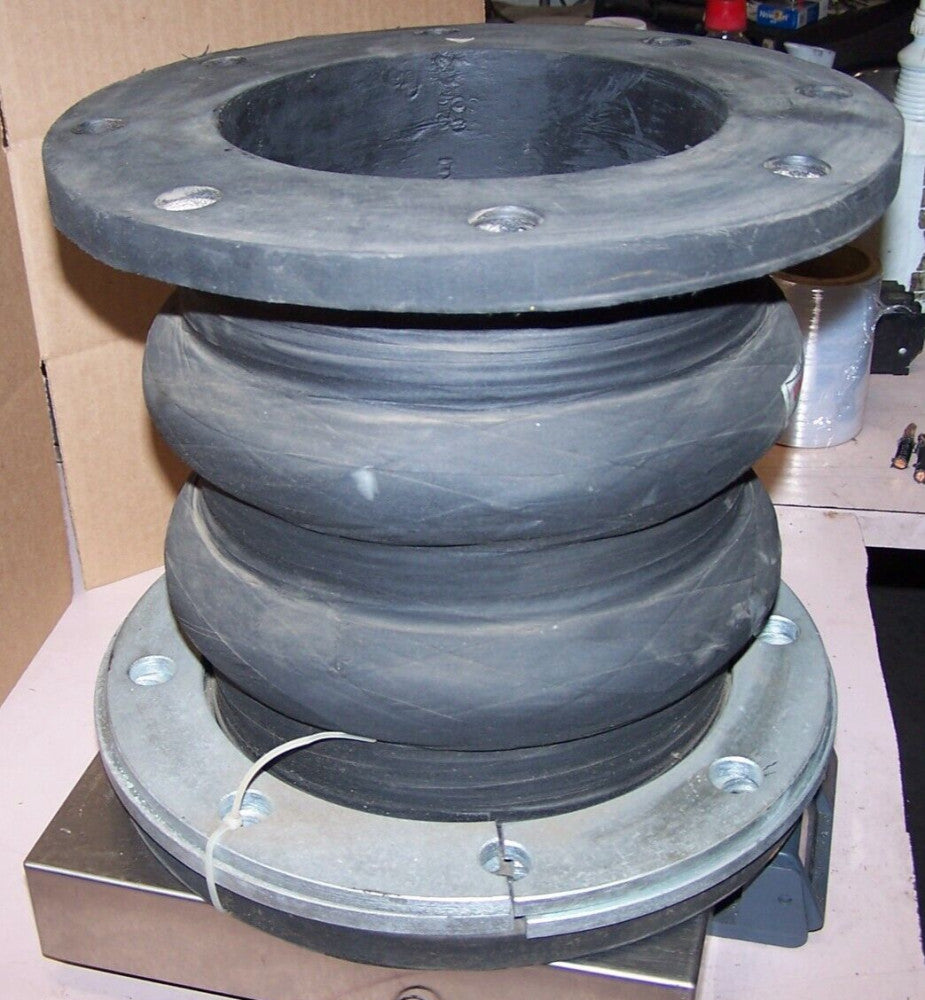 NEW UNAFLEX 8" DIAMETER RUBBER FLEXIBLE EXPANSION JOINT 13" FLANGE 4BNK0 
