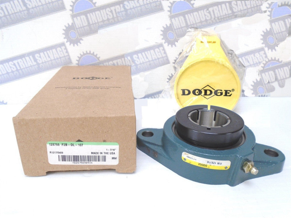 DODGE - F2B-DL-107 w/EC207-X - 1-7/16" - DL 2-BOLT PILLOW BLOCK BEARING - 128766