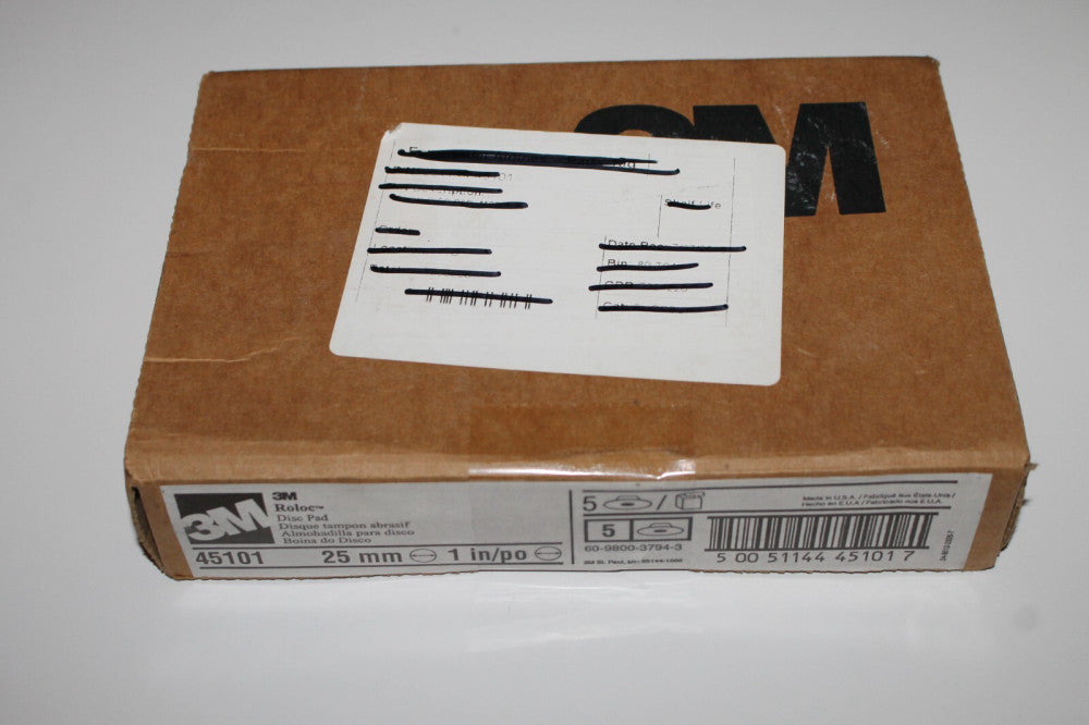 3M 45101 Roloc Disc Pad 1M - Package Qty 5 (LOT of 5) NEW!