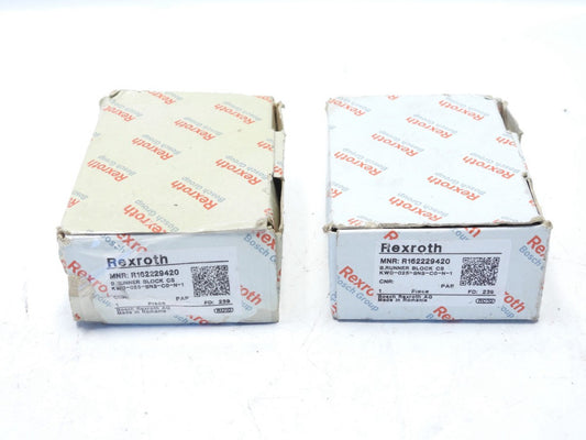 (Lot of 2) Rexroth R162229420 Runner Block Ball Bearing 