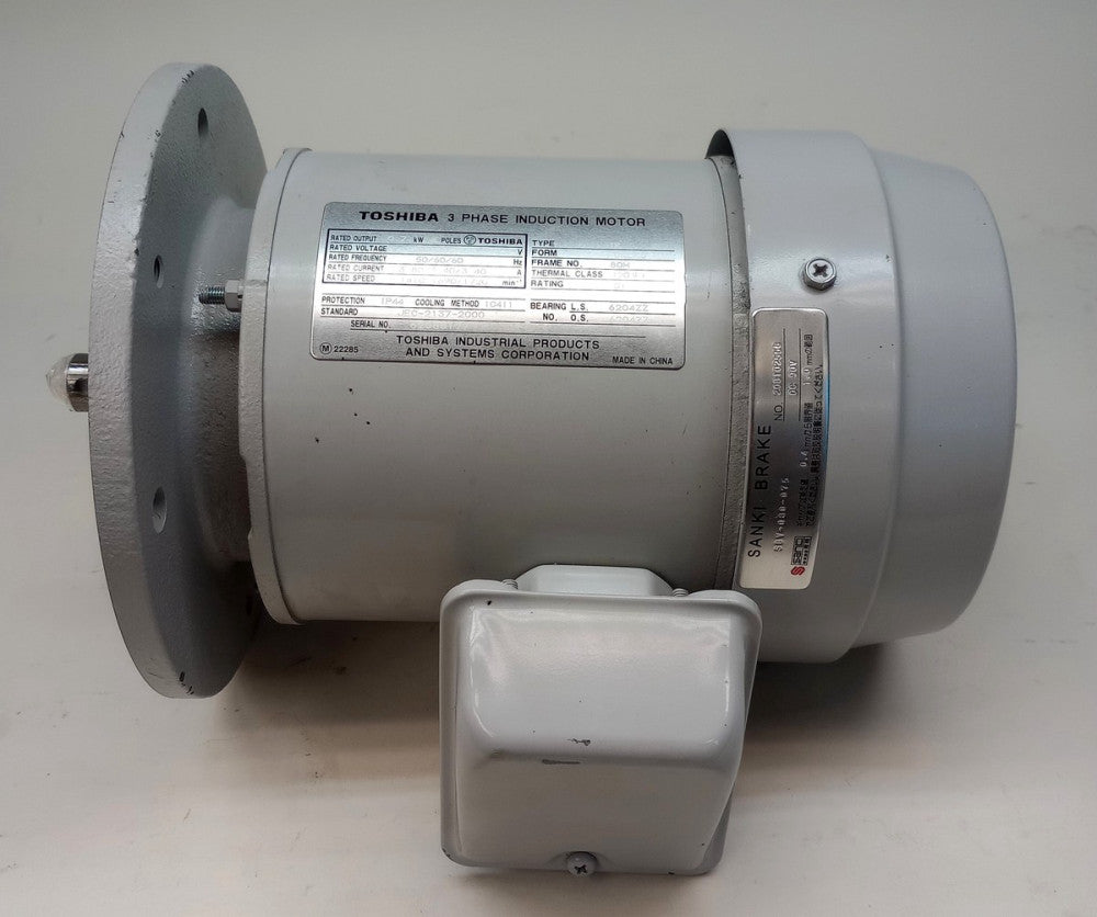 Toshiba IK-FCKLK8-80M-0.7KW Electric Motor Type IK 80M Frame Brake SBV-080-075