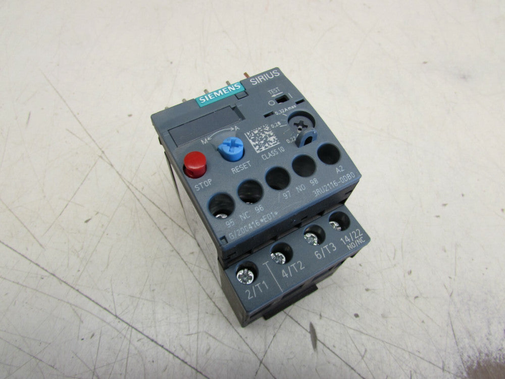 SIEMENS SIRIUS 3RU2116-0DB0 0.22-0.32FLA 600V OVERLOAD MODULE XLNT USED TAKEOUT 