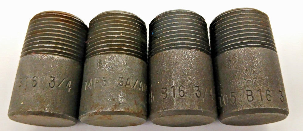 FORGED STEEL ROUND HEAD PLUG LOT OF 4 74P3 A/SA 105 B16 3/4 LENGTH 1-3/4"