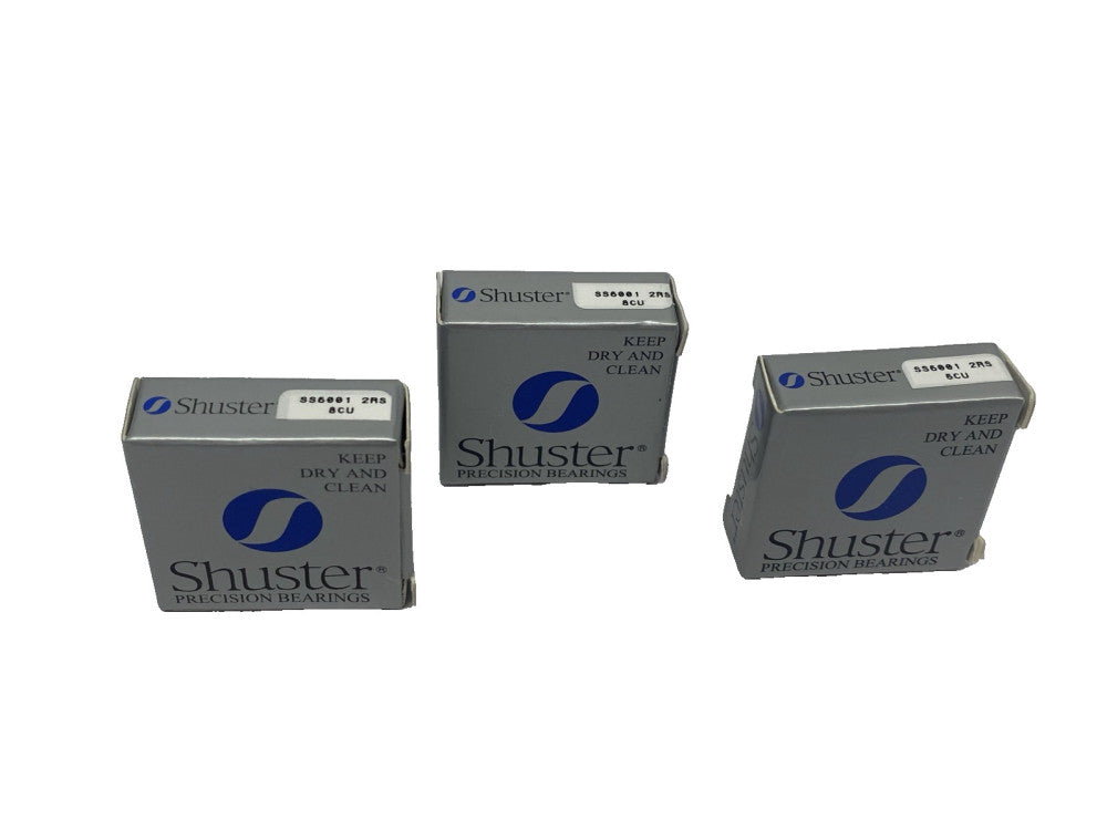 Shuster SS6001 2RS 8CU Radial Ball Bearing 28mm O.D. 12mm I.D. 8mm Wide LOT OF 3