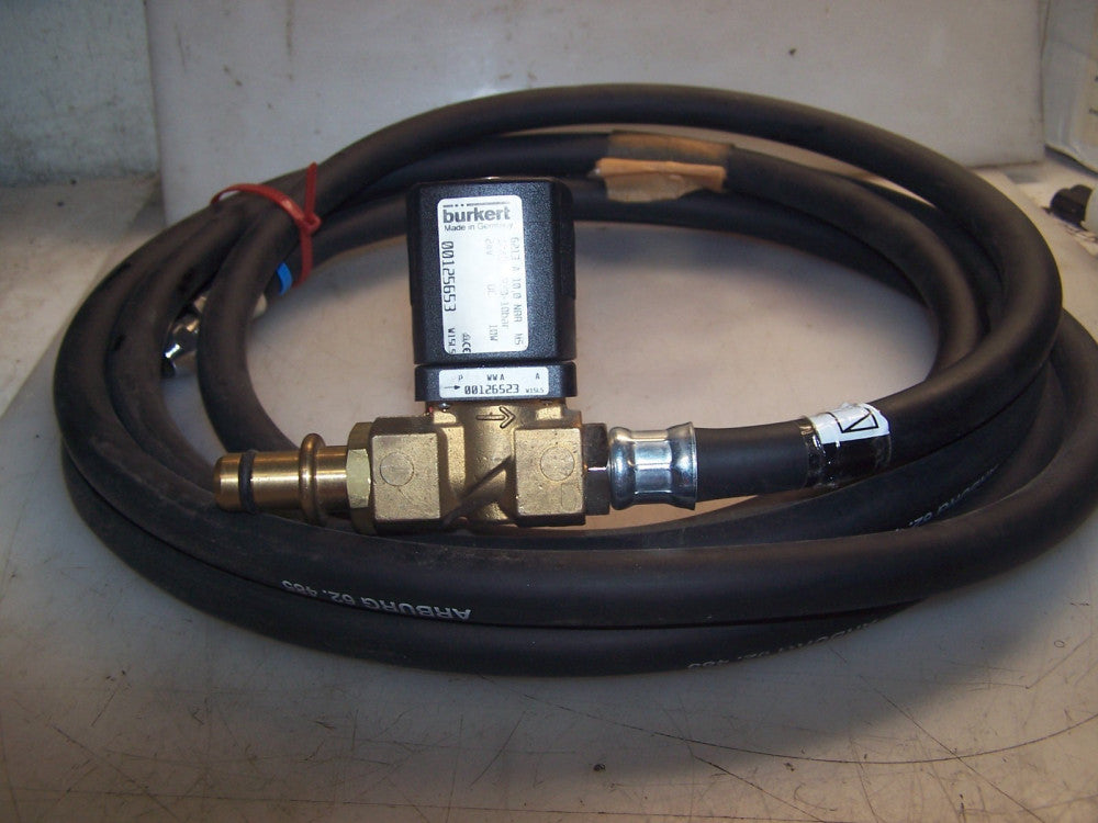 NEW BURKERT 3/8" NPT BRASS 2 WAY SOLENOID VALVE 24 VDC 6213A10,0NBAMS WITH HOSE