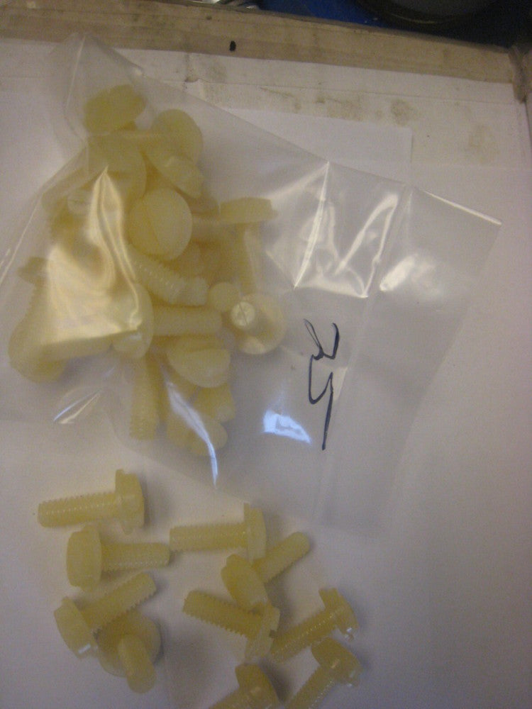 1/4-20 x 3/4" Binder Washer Head Screw Slotted Nylon Plastic Fastener License pl