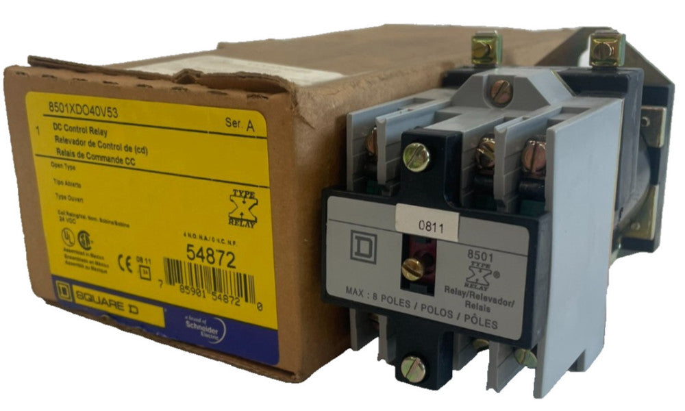NEW SQUARE D 8501XDO40 V53 CONTROL RELAY SER. A 8501XDO40V53
