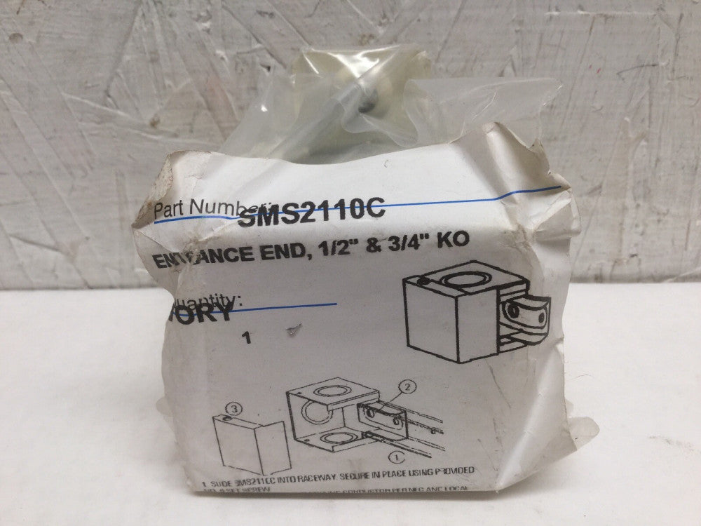 MonoSystems SMS2110C Entrance End 1/2” & 3/4” KO Ivory