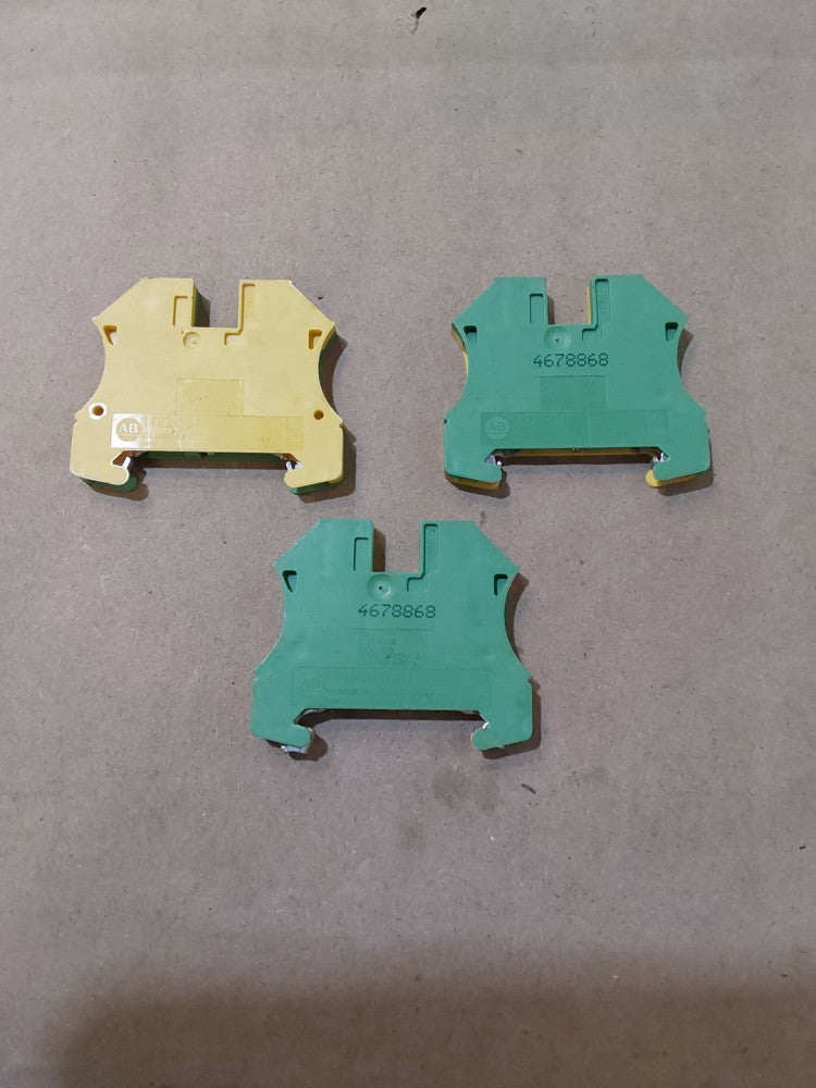 Allen-Bradley 1492-JG3 Ground Terminals Green/Yellow  (Lot of 3)