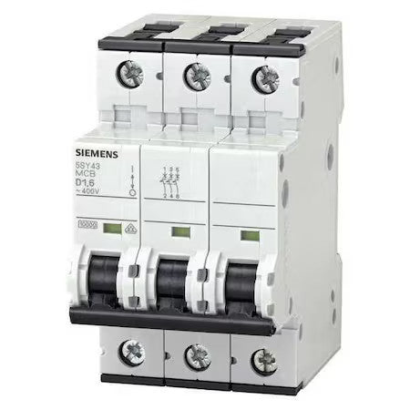 Siemens 5Sy43068 Circuit Breaker, 5Sy4 Series, 6A, 3 Pole, 400V Ac, 10Ka At