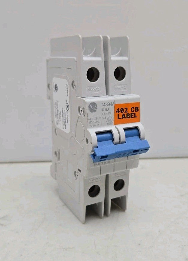 Allen Bradley 1489-M2D050 5A Miniature Circuit Breaker 2 Pole 5 Amp Din Mount