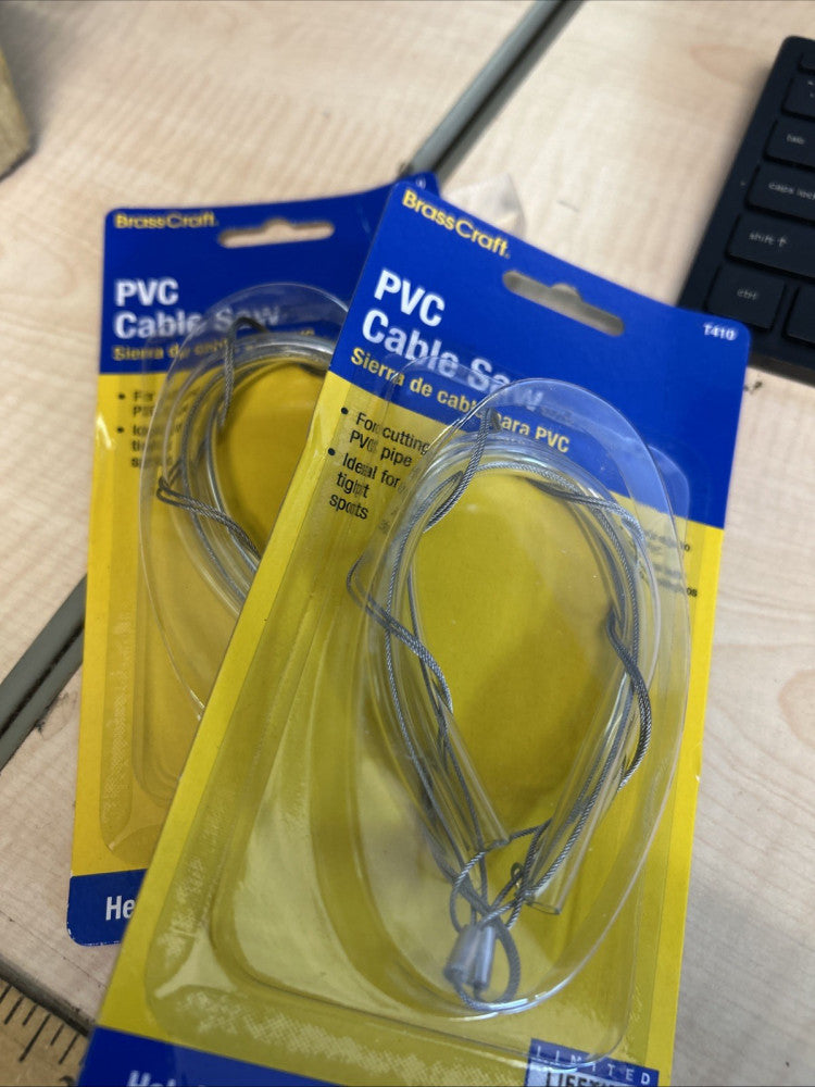 (2) BrassCraft Tight Spaces T410 Stainless Cable PVC Pipe Cutter Saw Brass Craft