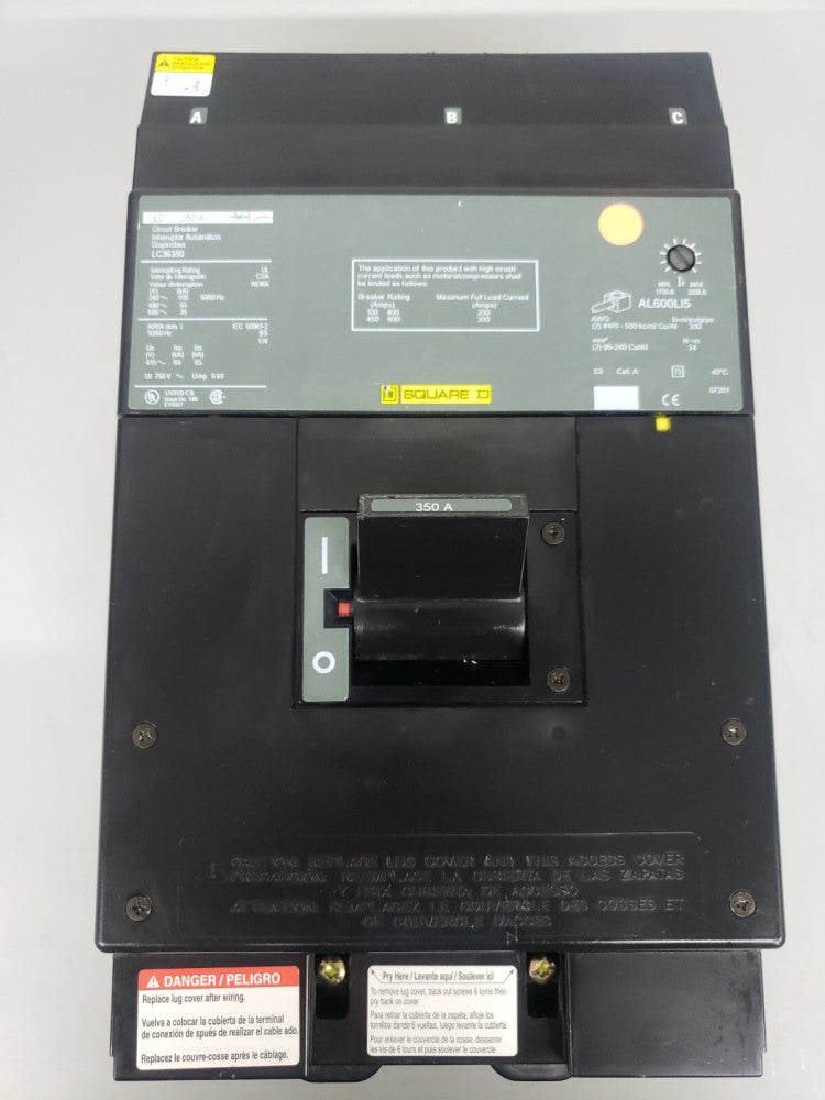 NEW TAKE OUT SQUARE D 350 AMP I-LINE CIRCUIT BREAKER 600 VAC 3 POLE  LC36350