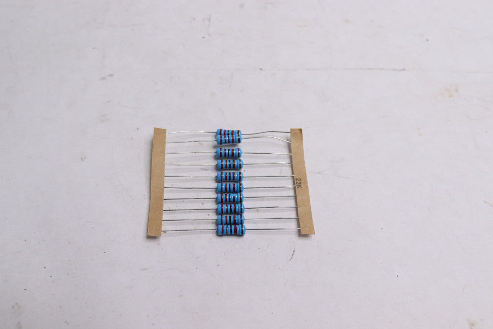 (10-Pk) Metal Film Resistor 1/2W 22K Ohm 