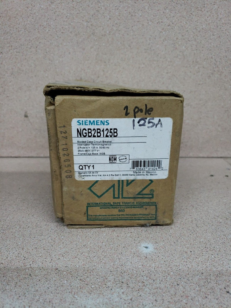 NEW OLD STOCK SIEMENS NGB2B125B TYPE NGB 125 AMP 600V
