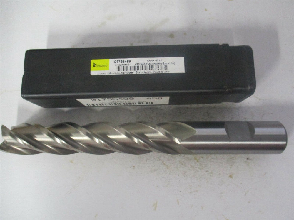 (720-3611) 3/4" x 4" x 3/4" x 6-1/4" OAL High Speed Steel 4Fl Square End Mill 