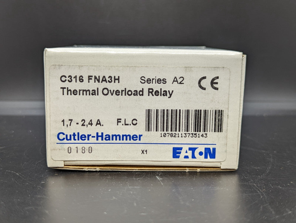 Cutler Hammer C316FNA3H Thermal Overload Relay 1.7-2.4A New in Box USA OBSOLETE