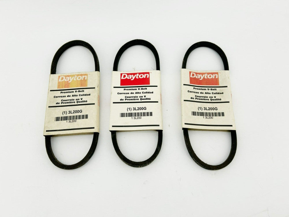 Lot of 3 New Dayton 3L200G Premium V-Belts