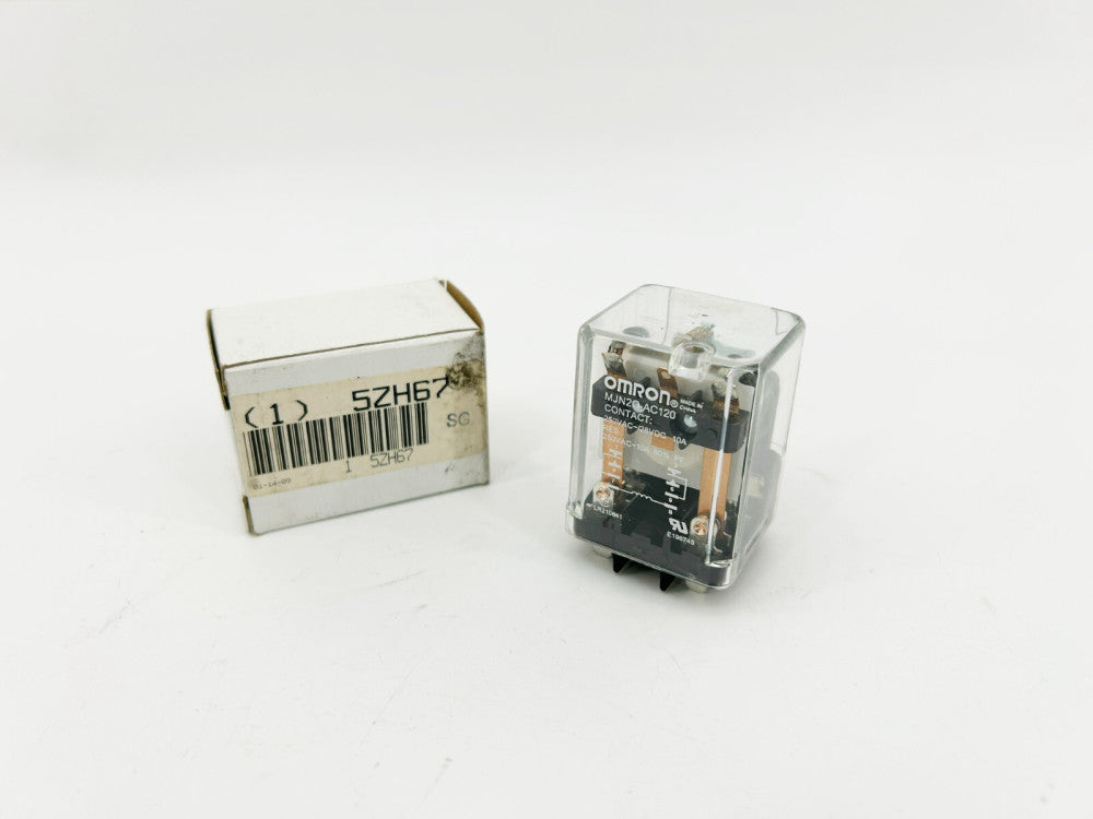 New Omron MJN2C-AC120 Relay, 10 A, 120VAC, 8 Pins/Terminals, DPDT, 5ZH67