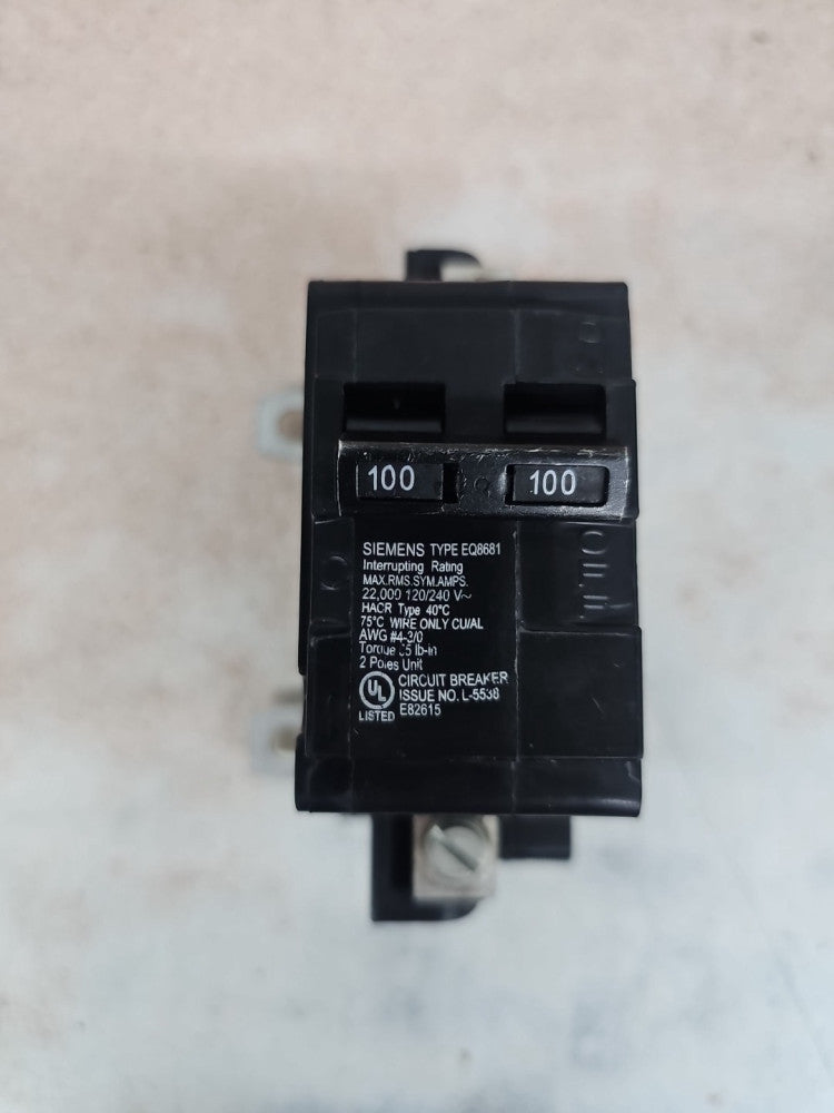 Siemens EQ8681 Interrupting Rating Circuit Breaker 2 Pole NNT