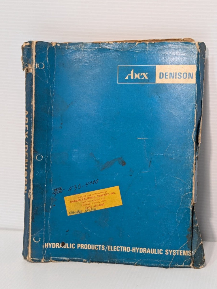 Abex Denison Hydraulic Pump Manual with Norman Equipment Valve + Pump Cross Ref