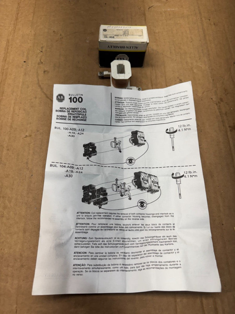 NEW IN BOX ALLEN-BRADLEY RENEWAL PART 110V. COIL HA856