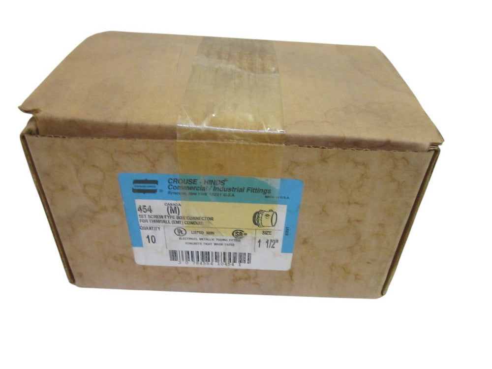 LOT OF 10 CROUSE-HINDS 454 SET CREW TYPE BOX CONN. 1-1/2" NSMP